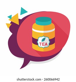 tea canister flat icon with long shadow,eps10