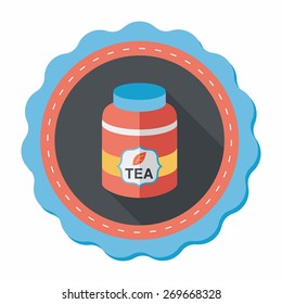 tea canister flat icon with long shadow,eps10