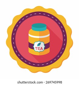 tea canister flat icon with long shadow,eps10
