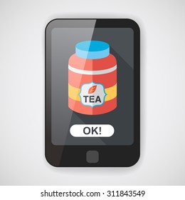 tea canister flat icon with long shadow,eps10