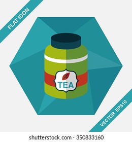 tea canister flat icon with long shadow,eps10