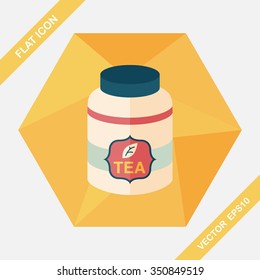 tea canister flat icon with long shadow,eps10
