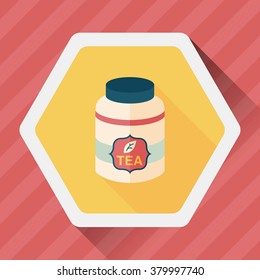 tea canister flat icon with long shadow,eps10