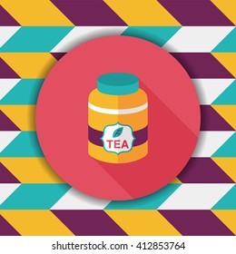 tea canister flat icon with long shadow,eps10