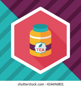tea canister flat icon with long shadow,eps10