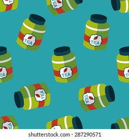 tea canister flat icon,eps10 seamless pattern background
