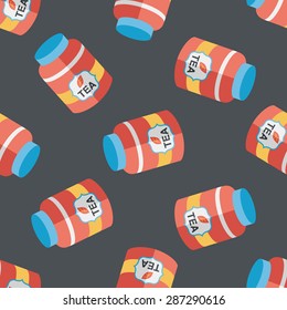 tea canister flat icon,eps10 seamless pattern background