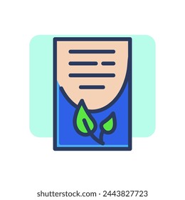 Tea card thin line icon. Menu, leaves, paper. Breakfast drink or cafe concept. Vector illustration symbol element for web design and apps