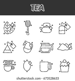 Tea cartoon concept icons