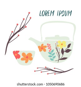 Tea ceremony concept illustration. Vector. Hand drawn.