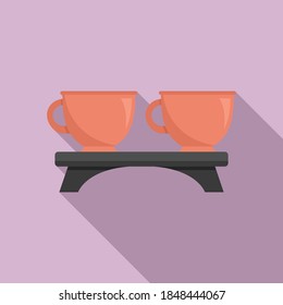 Tea ceremony cups icon. Flat illustration of tea ceremony cups vector icon for web design