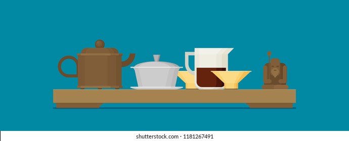 Tea ceremony flat vector