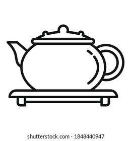 Tea ceremony icon. Outline tea ceremony vector icon for web design isolated on white background