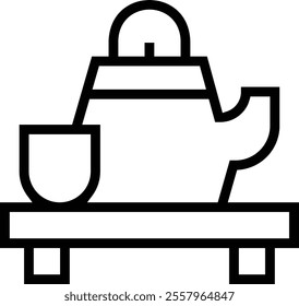 tea ceremony icon. Thin linear style design isolated on white background