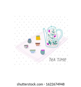 Tea ceremony illustration bowl chai cup hand drawn set inspiration graphic design element postcard. Cute simple vector dish wear kitchen stuff modern craft handmade ceramic rustic slow cozy life style