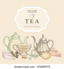 Tea ceremony, tea menu template 