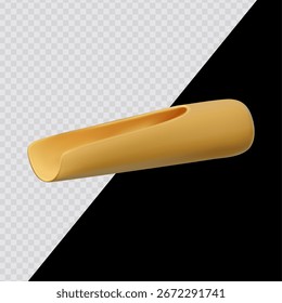 Colher de chá de bambu de objeto de cerimônia de chá. Estilo de renderização 3D em plano de fundo transparente. Para fundos escuros e brilhantes.