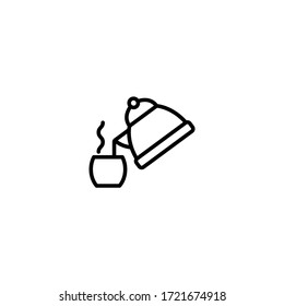 Icono de vector de esquema de ceremonia de té en lineal, icono de esquema aislado en fondo blanco
