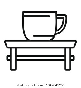 Tea ceremony table icon. Outline tea ceremony table vector icon for web design isolated on white background