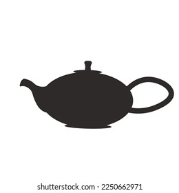 Tea ceremony. Teapot and cups or ceramic mugs with tea. Beautiful Japanese ceramic tableware.