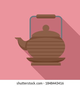 Tea ceremony teapot icon. Flat illustration of tea ceremony teapot vector icon for web design