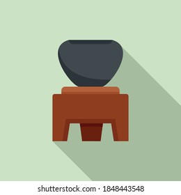 Icono de las herramientas de la ceremonia del té. Ilustración plana de herramientas de ceremonia de té icono vector para el diseño web
