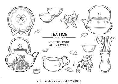 Tea ceremony vector set 