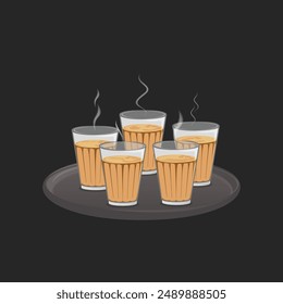 Té o Ilustración vectorial de las tazas de Chai