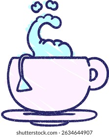 Tea Chalk Drawing in bright neon colors