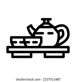 vector de icono de la línea china del té. signo de té chino. símbolo de contorno aislado ilustración negra