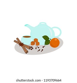 Tea with cinnamon, cloves and orange