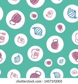 tea circle seamless pattern design. Perfect for restaurants and textile.