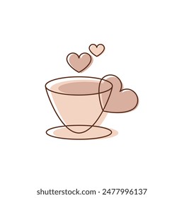 Tea or coffe cup vector illustration flat design