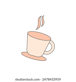 Tea or coffe cup vector illustration flat design