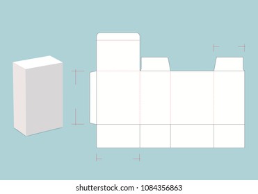 Tea and Coffee Box with Die Line Template Vector