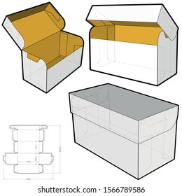 Tea and Coffee Box (Internal measurement 11.8 x 5.9 + 6.7cm) and Die-cut Pattern. The .eps file is full scale and fully functional. Prepared for real cardboard production.