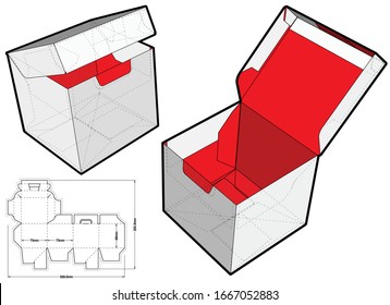 Tea and Coffee Box (Internal measurement 7,3 x 7,3 + 6.9cm) and Die-cut Pattern. The .eps file is full scale and fully functional. Prepared for real cardboard production.