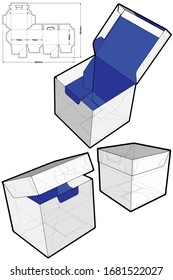 Caja de té y café (medida interna 7,3 x 7,3 + 6,9 cm) y patrón de corte en seco