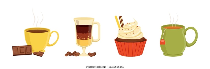 Tea and Coffee Brewing and Preparation Vector Set