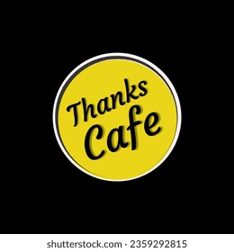 Tea  Coffee Cafe Badge, isolated on black 