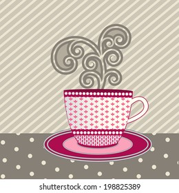 Tea Coffee Coup Wallpaper Steam Stock Vector (Royalty Free) 198825389 ...