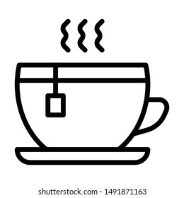 Tea Coffee Cup with Bags and String Vector Icon