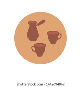 tea coffee, cup and candy clip art cartoon Scandinavian style. Tea time vector hand drawn concept illustration. Coffee time. Cafe poster, tea logo