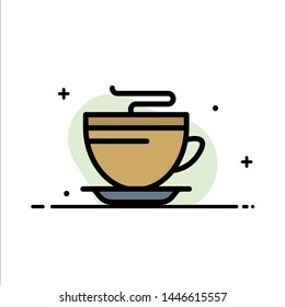 Tea, Coffee, Cup, Cleaning  Business Flat Line Filled Icon Vector Banner Template