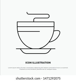Tea, Coffee, Cup, Cleaning Line Icon Vector. Vector Icon Template background