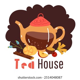 Tea coffee cup dessert house logo simple line style isolated concept 