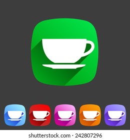 Tea, coffee cup flat icon sign