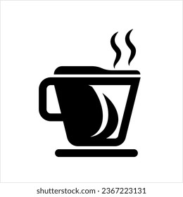 Té Copa De Café, Bebé Caliente Mug Con Ilustración De Arte Vector Handle