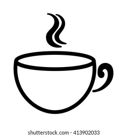 tea coffee cup hot drinks simple black icon
