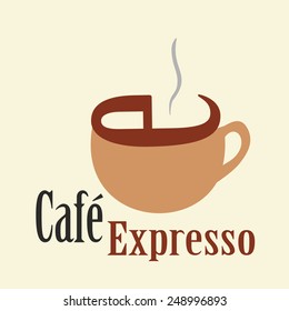 Tea coffee cup icon flat design vector - Illustration